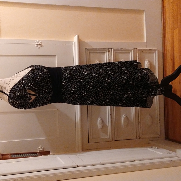 Max Studio black and cream dress Sz S - Picture 3 of 7